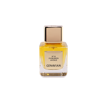 Front view of N°10 Evergreen Avenue perfume bottle